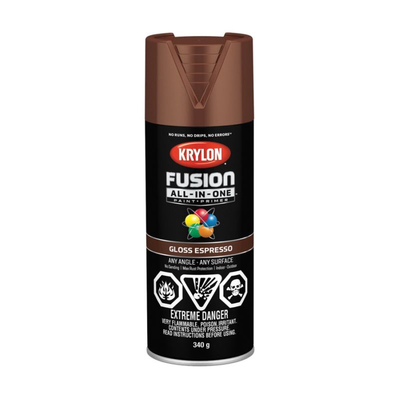 Krylon 427070007 Spray Paint, Gloss, Espresso, 12 oz, Can Espresso
