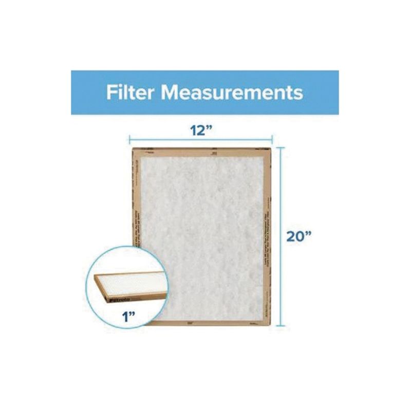 Filtrete FPL19-2PK-24 Air Filter, 20 in L, 12 in W, 2 MERV, For: Air Conditioner, Furnace and HVAC System (Pack of 24)