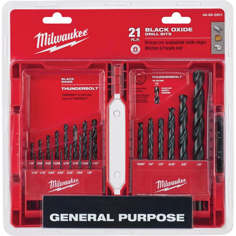 Milwaukee Thunderbolt 21-Piece Black Oxide Drill Bit Set