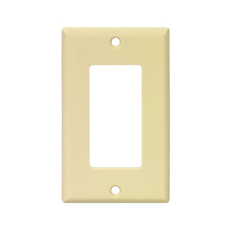 Eaton 2151V-BOX Wallplate, 4-1/2 in L, 2-3/4 in W, 1-Gang, Thermoset, Ivory, High-Gloss Ivory