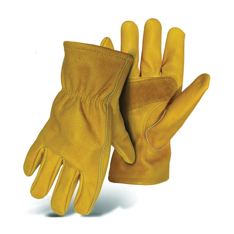 Boss 6039X Gloves with Palm Patch, XL, Keystone Thumb, Elastic Cuff, Cowhide Leather, Tan XL, Tan