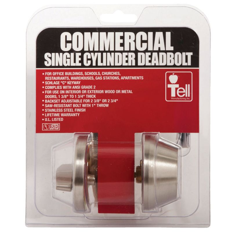 Tell Commercial Standard-Duty Single Cylinder Deadbolt