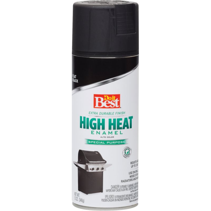 Do it Best Enamel High Heat Spray Paint 12 Oz., Black