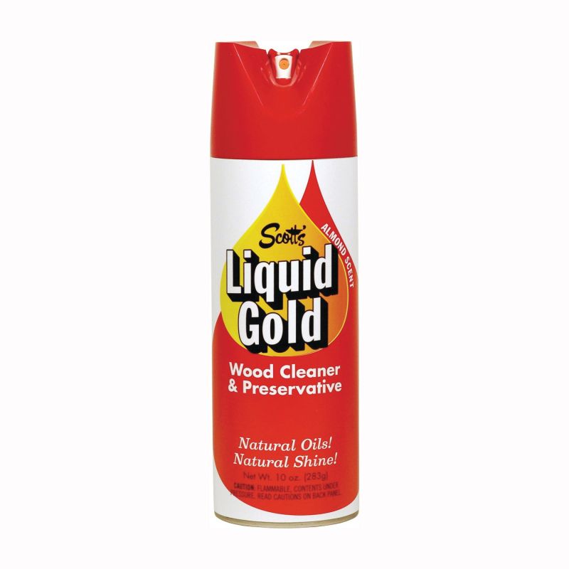 Scott&#039;s Liquid Gold 10011 Wood Cleaner and Preservative, 10 oz Aerosol Can, Liquid, Almond, Amber Amber