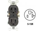 Leviton Shallow Grounded Duplex Outlet Brown, 15 (Pack of 10)