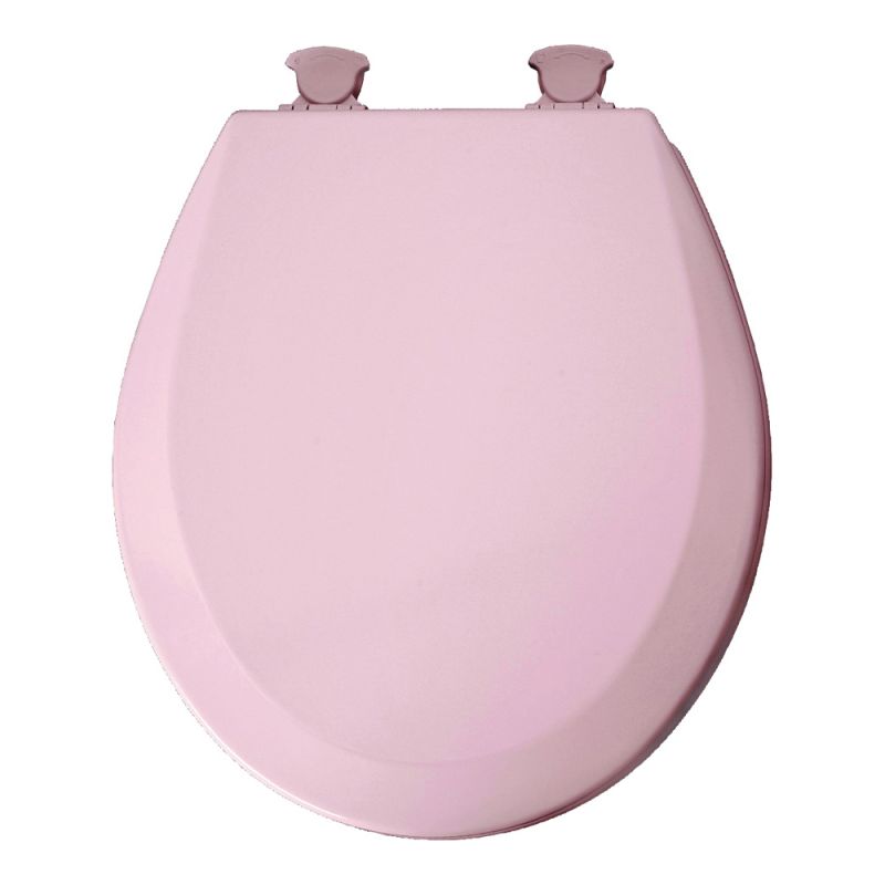Mayfair 46ECDG-023 Toilet Seat, Round, Wood, Pink, Twist Hinge Pink