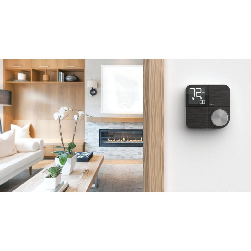 LUX Products KONO Smart Digital Thermostat Black Stainless
