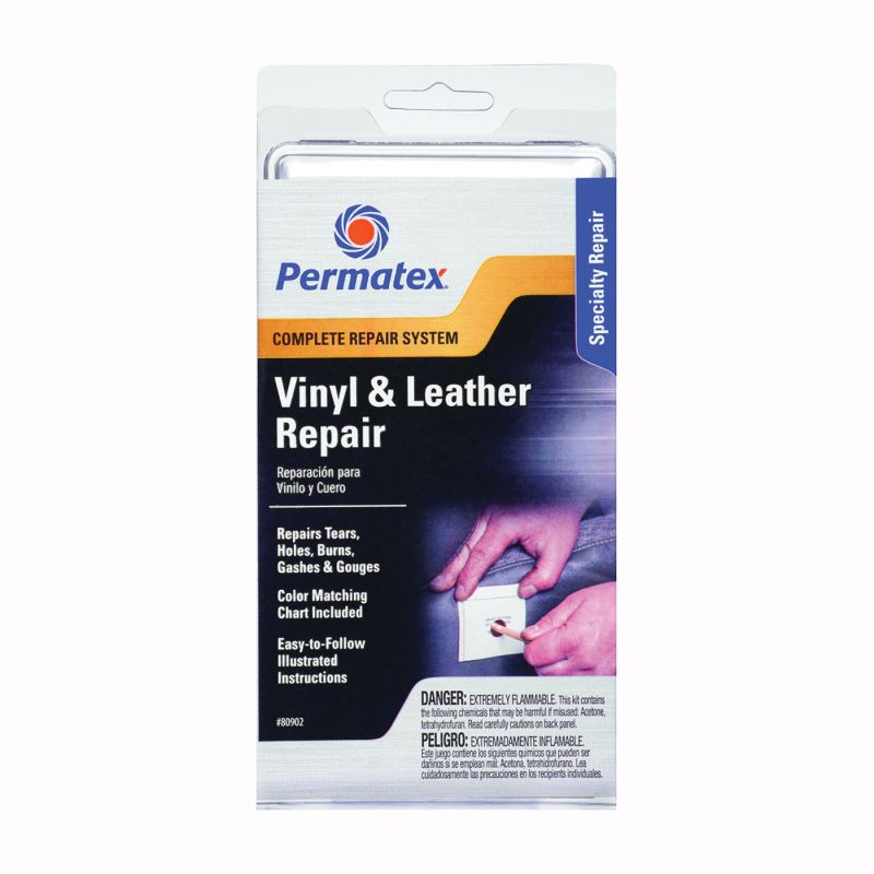 Permatex 80902 Vinyl and Leather Repair Kit, Liquid, Pungent, Clear Clear