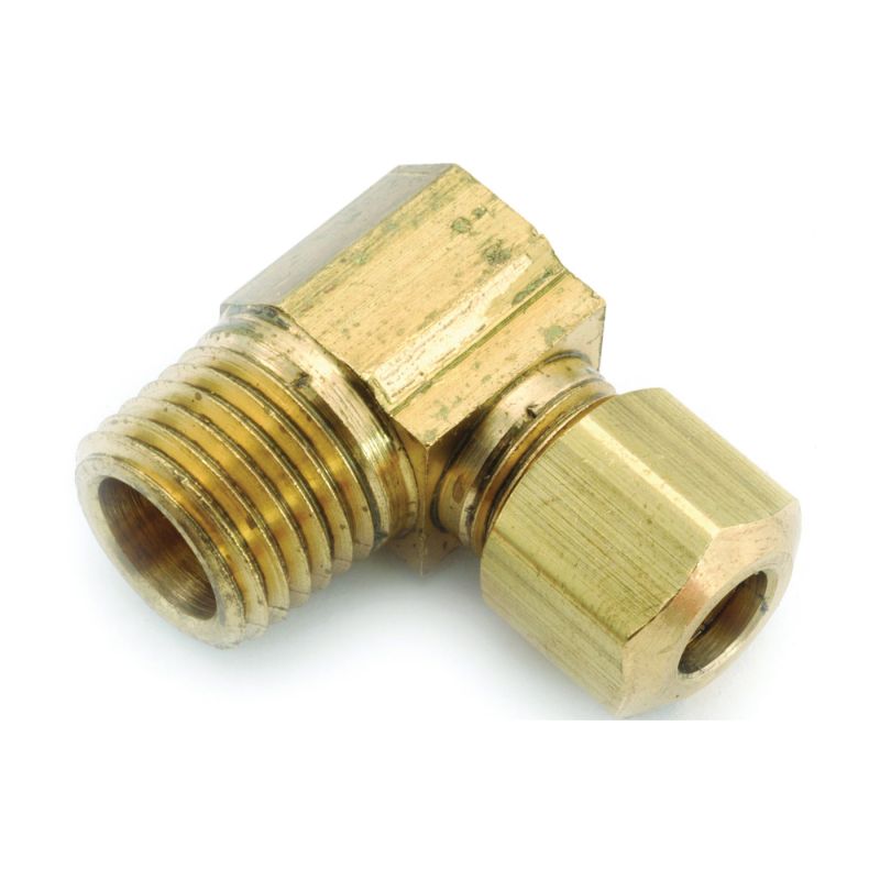 Anderson Metals 750069-0404 Tube Elbow, 1/4 in, 90 deg Angle, Brass, 300 psi Pressure