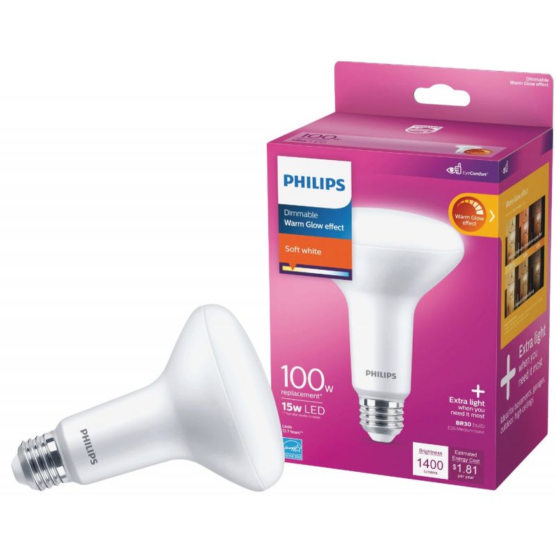 Philips Warm Glow BR30 LED Floodlight Light Bulb