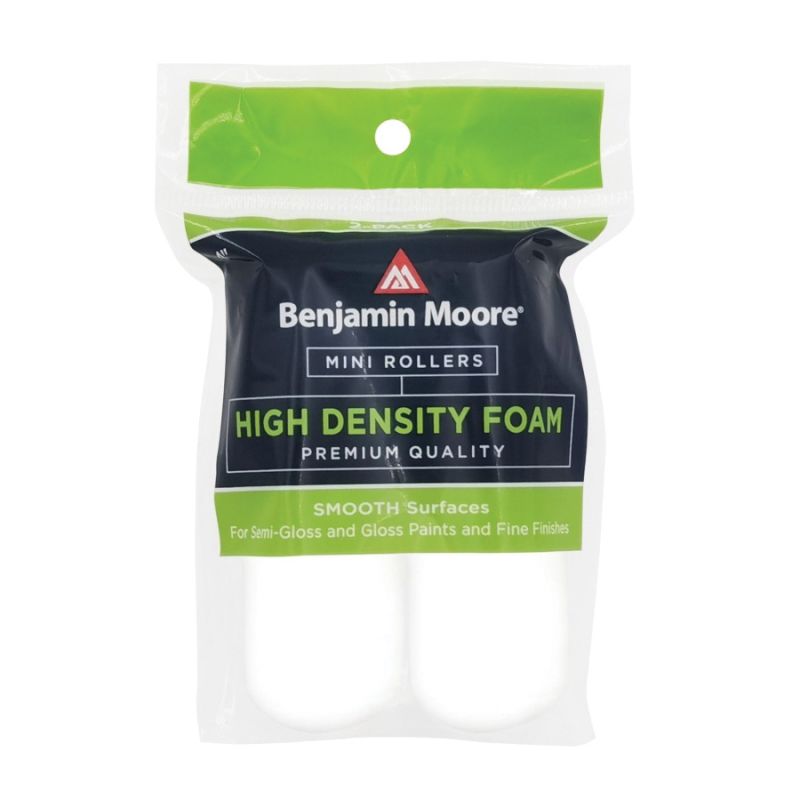 Benjamin Moore U66400-018 High-Density Mini Roller Cover, 4 in L, Foam Cover, White White
