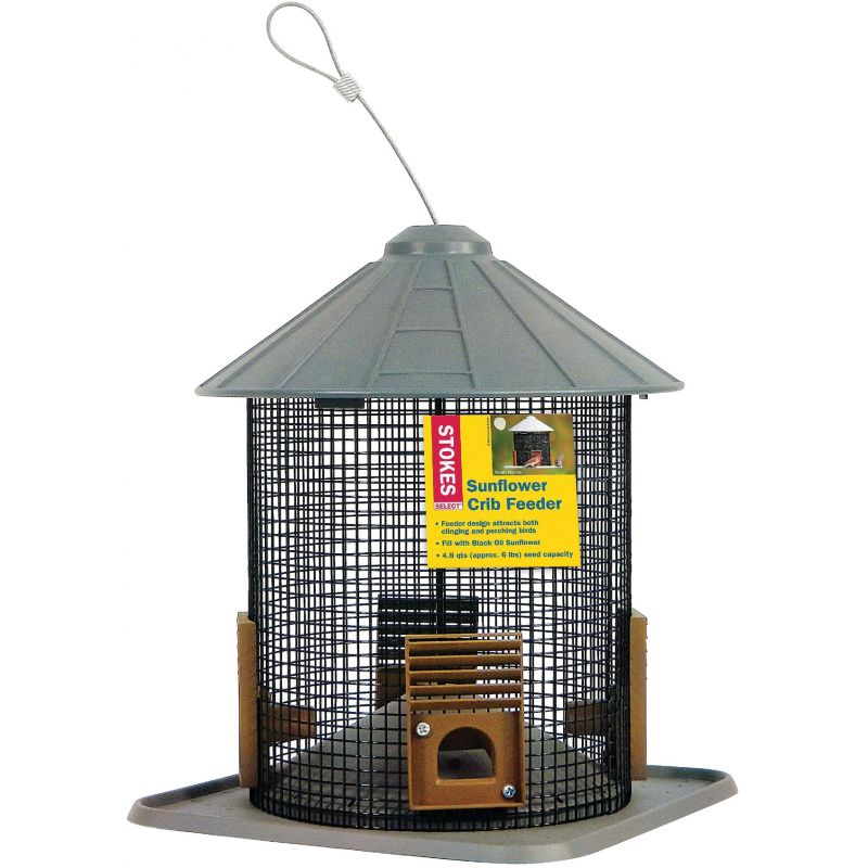 Stokes Select Sunflower Crib Bird Feeder 4.8 Qt., Gray