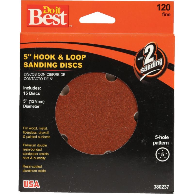 Do it Best 5 In. 5-Hole Hook &amp; Loop Vented Sanding Disc