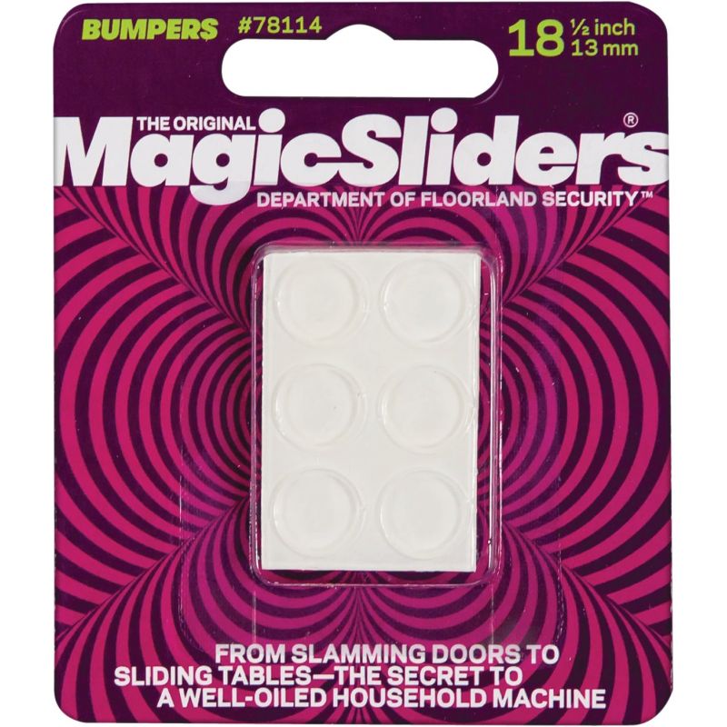 Magic Sliders Self-Adhesive Bumper 1/2 In., Clear