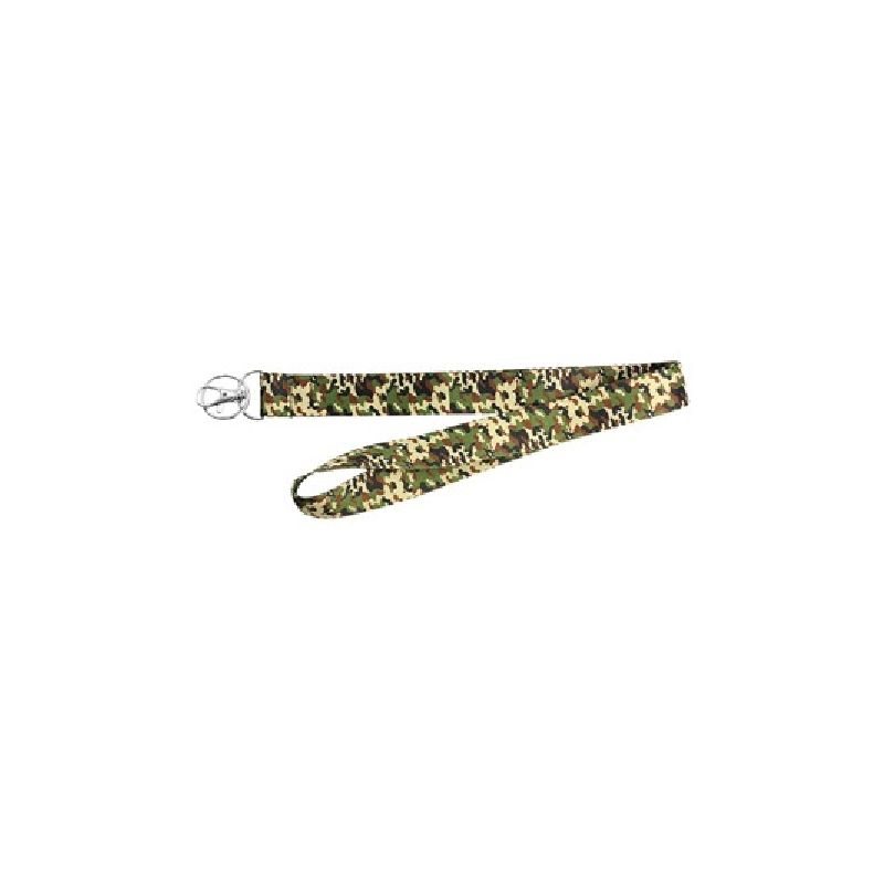 Hy-Ko 2GO Series LAN-102 Lanyard, 18 in L, 1 in W, Polyester, Camouflage, Clip End Camouflage