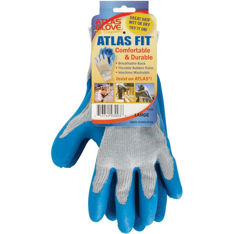Showa Atlas Rubber Coated Glove S, Gray &amp; Blue