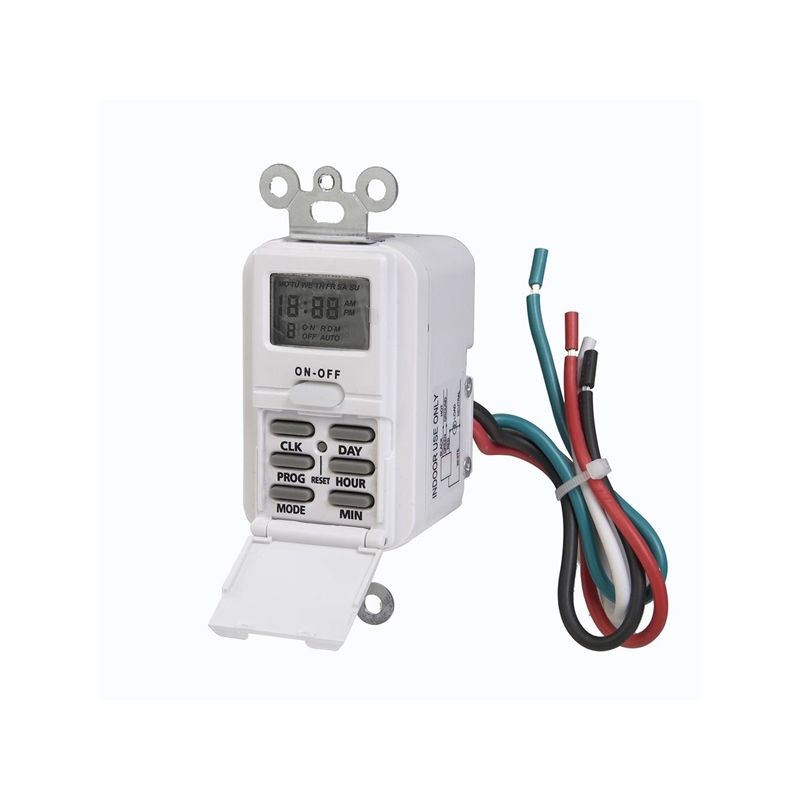 Westek TMDW10 Digital Timer, 15 A, 125 V, 1875 W, 14 On/Off Cycles Per Day Cycle, White White