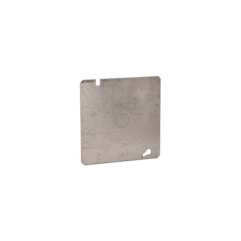 Raco 833 Electrical Box Cover, 4-11/16 in L, 4-11/16 in W, Square, Galvanized Steel, Gray Gray