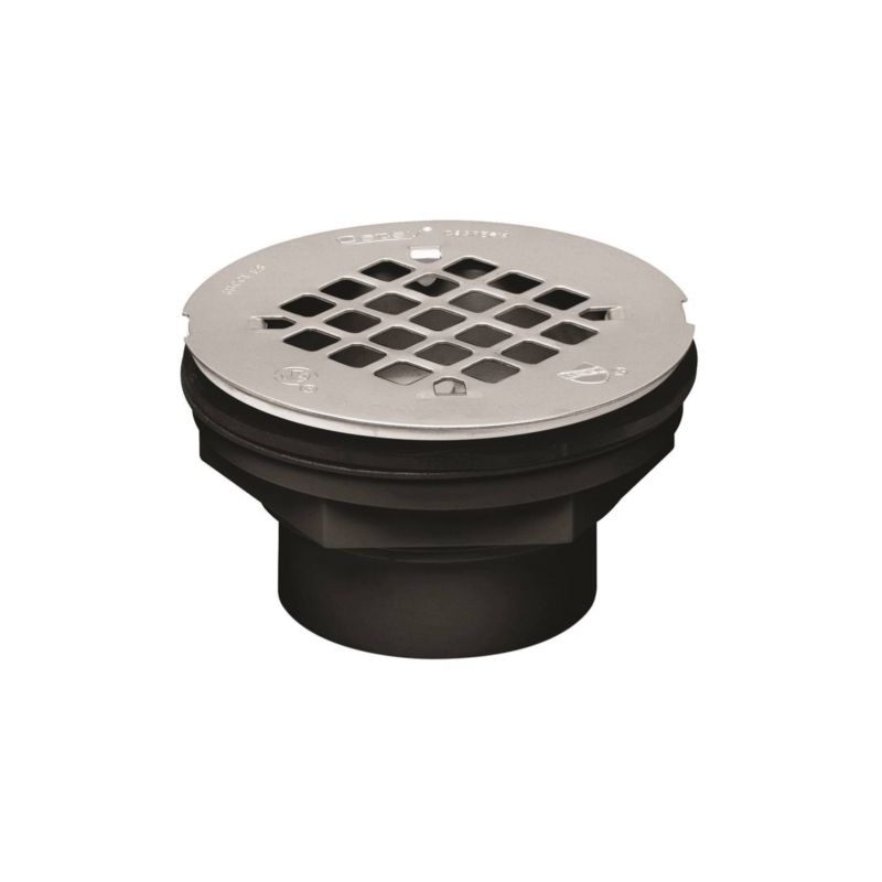 Oatey 42086 Shower Drain, ABS, Black, For: 2 in SCH 40 DWV Pipes Black