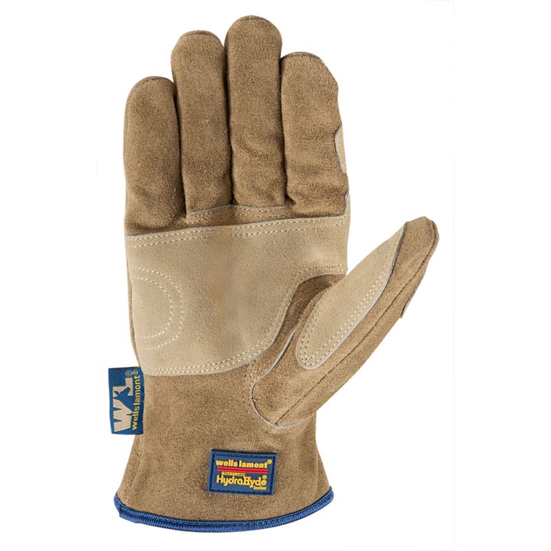 Wells Lamont HydraHyde 1019M Fencer Gloves, Men&#039;s, M, Keystone, Reinforced Thumb, Cowhide Suede Leather, Brown/Tan M, Brown/Tan