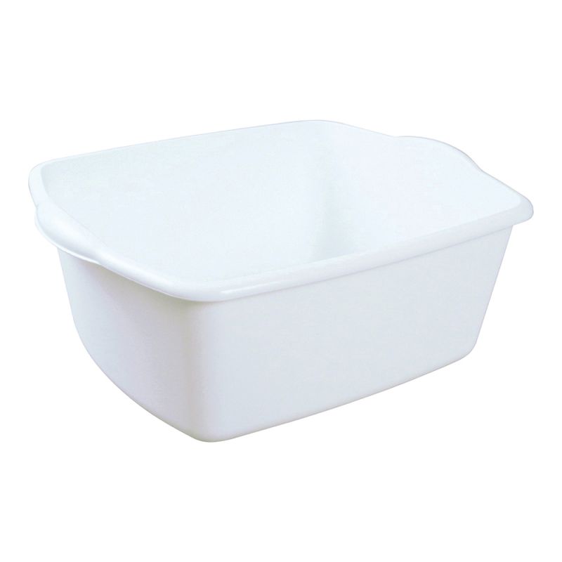 Sterilite 06588012 Dish Pan, 18 qt Volume, 17-1/2 in L, 14-1/4 in W, 7 in H, Plastic, White White (Pack of 6)