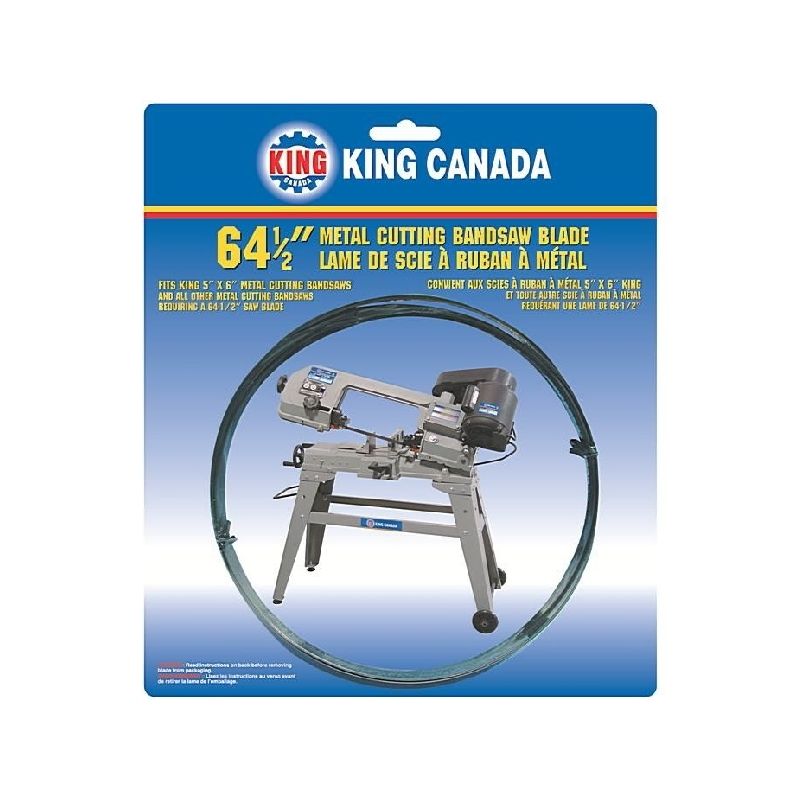 King Canada KBB-115-14 Band Saw Blade, 1/2 in W, 64-1/2 in L, 14 TPI, Steel Cutting Edge, Steel