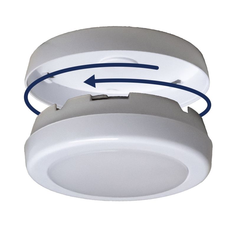 Westek BL-PCCT-W1 Adjustable Puck Light, AA Battery, LED Lamp, 80 Lumens, 3000, 4000, 5000 K Color Temp, White, 1/CD White