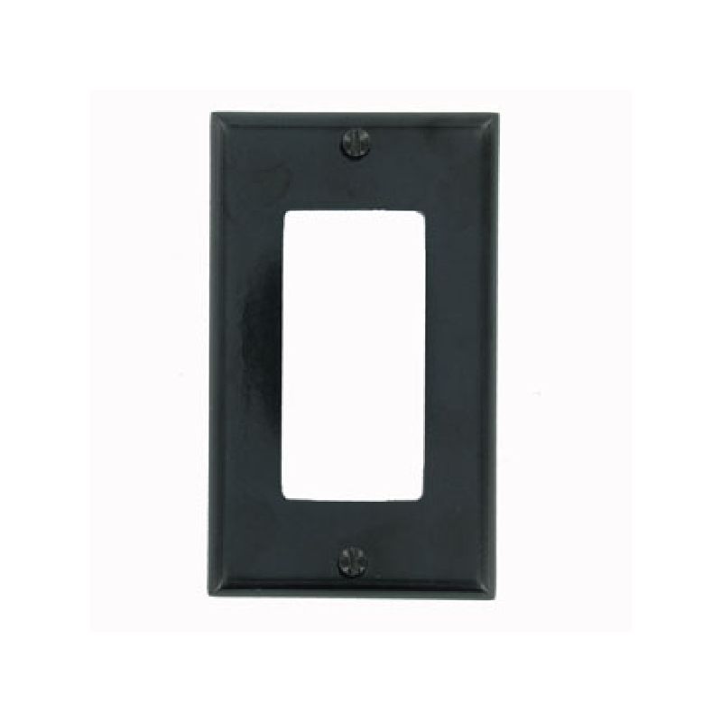 Leviton 80401-E Wallplate, 4-1/2 in L, 2-3/4 in W, 1-Gang, Thermoset Plastic, Black, Smooth Black