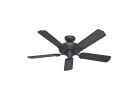 Hunter Sea Air Series 53061 Ceiling Fan, 5-Blade, Walnut Blade, 52 in Sweep, 3-Speed, With Lights: No