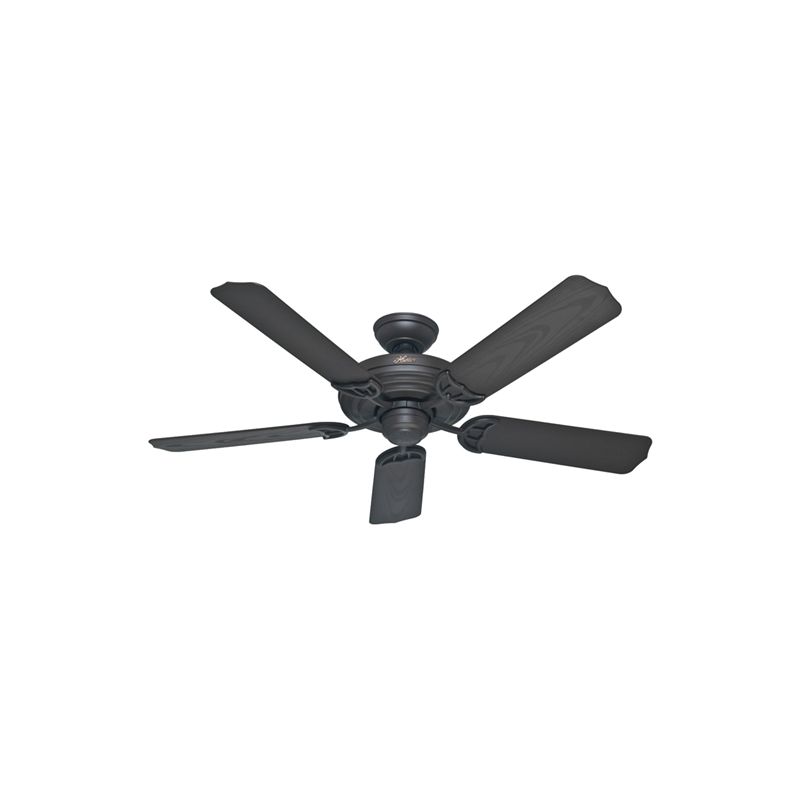 Hunter Sea Air Series 53061 Ceiling Fan, 5-Blade, Walnut Blade, 52 in Sweep, 3-Speed, With Lights: No