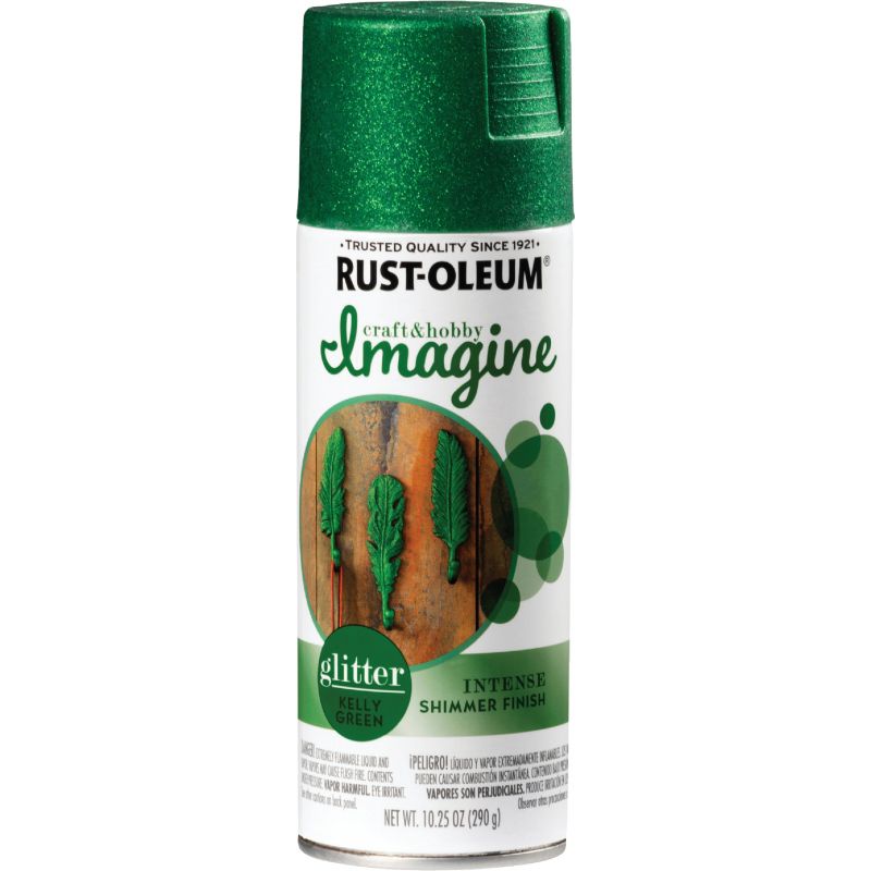 Rust-Oleum Imagine Glitter Craft Paint Kelly Green, 10.25 Oz.
