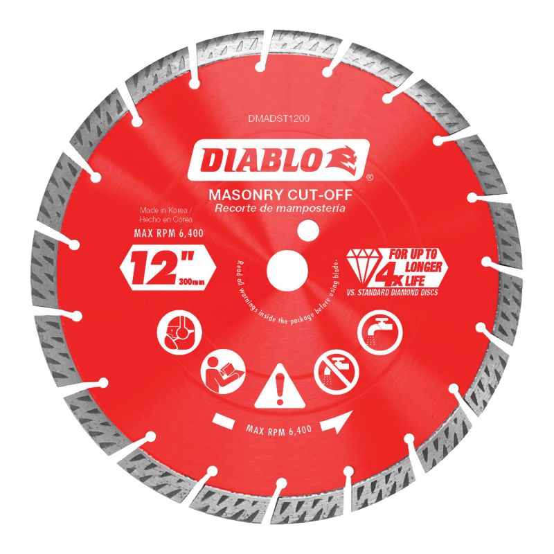 Diablo DMADST1200 Saw Blade, 12 in Dia, Segmented Rim, 1/PK