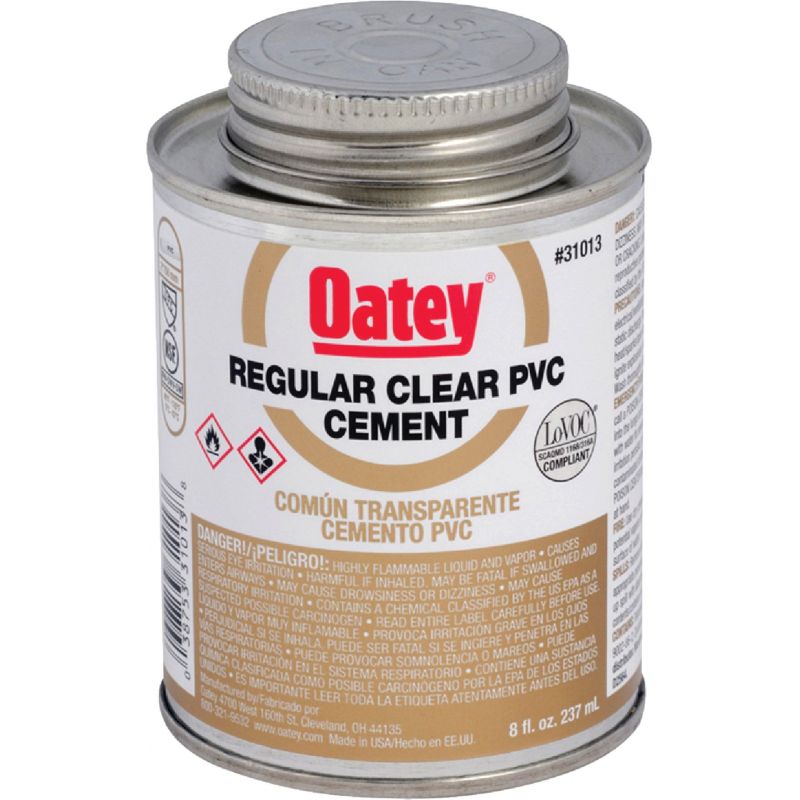 Oatey Regular Clear PVC Cement 8 Oz., Clear