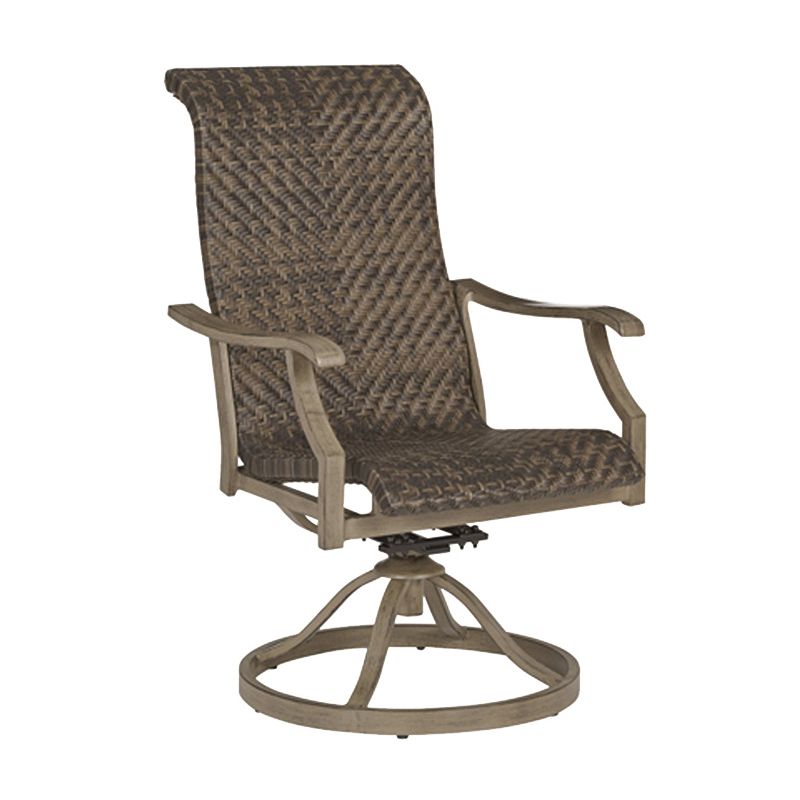 Seasonal Trends 101001-C Orchard Grove Dining Chair Set, Resin Wicker Seat, Aluminum Frame, Brown Frame