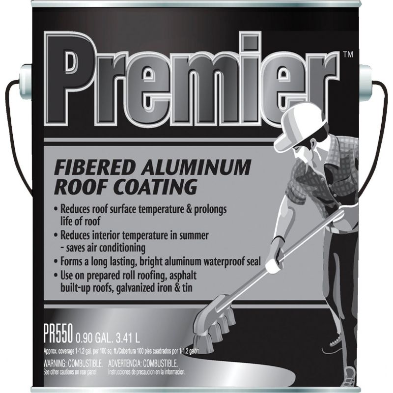 Premier 550 Fibered Aluminum Roof Coating Black W/Silver Pigment, 1 Gal.