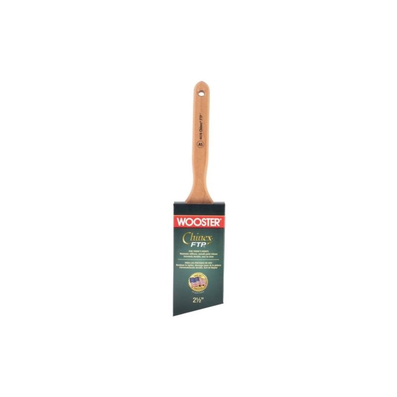 Wooster 4410-2-1/2 Paint Brush, 2-1/2 in W, 2-15/16 in L Bristle, Synthetic Bristle, Sash Handle White