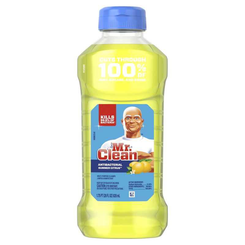 Mr Clean 6369714 Cleaner, 28 oz, Bottle, Liquid, Citrus, Orange/Yellow Orange/Yellow
