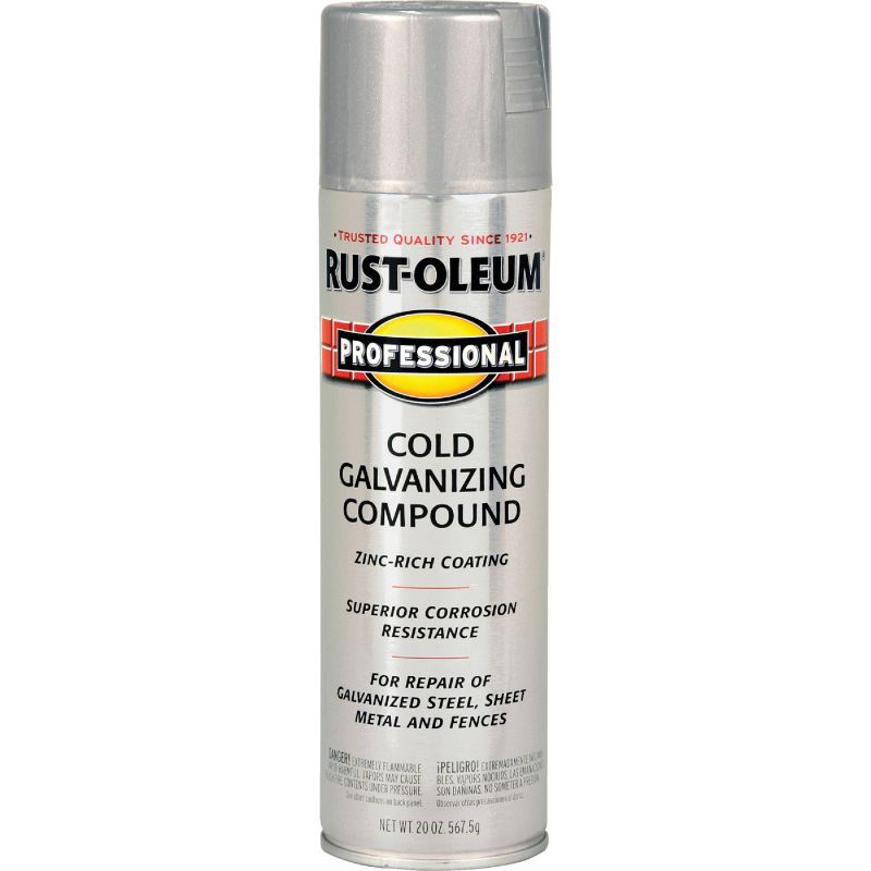 Rust-Oleum Professional Galvanizing Compound Spray Paint Cold Galvanized, 20 Oz.
