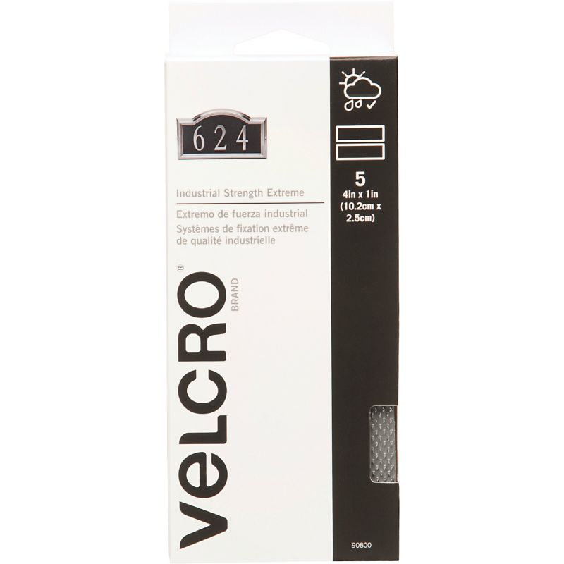 VELCRO Brand Industrial Strength Extreme Hook &amp; Loop Strip Gray