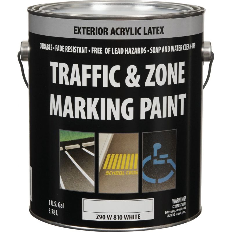 Latex Traffic And Zone Marking Traffic Paint White, 1 Gal.