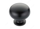 Richelieu Classic Series BP4923900 Knob, 1-3/16 in Projection, Brass, Matte 1-1/4 In, Black, Traditional