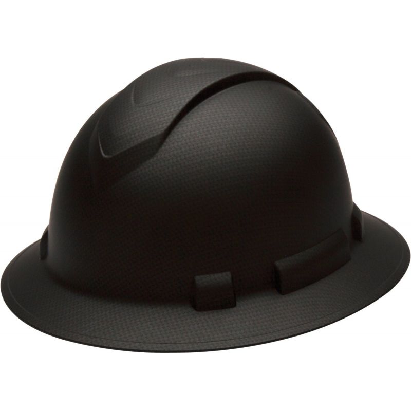 Pyramex Ridgeline Ratcheting Full Brim Hard Hat One Size Fits Most, Black Graphite