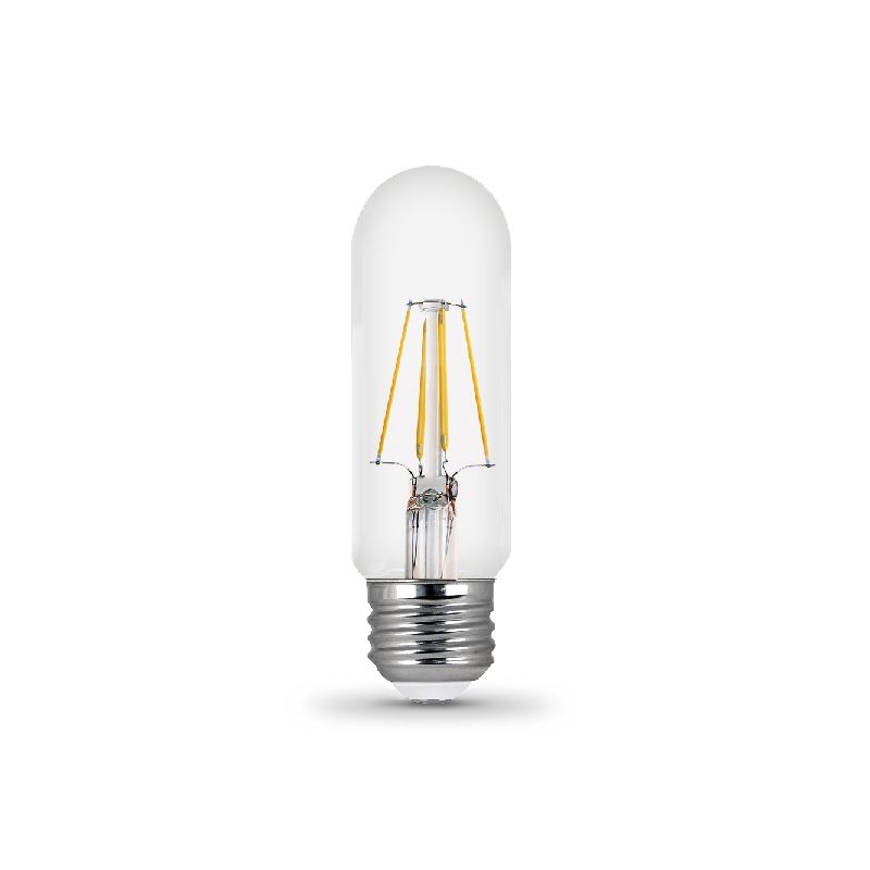 Feit Electric BPT1040/927CA LED Bulb, Linear, T10 Lamp, 40 W Equivalent, E26 Lamp Base, Dimmable, Clear