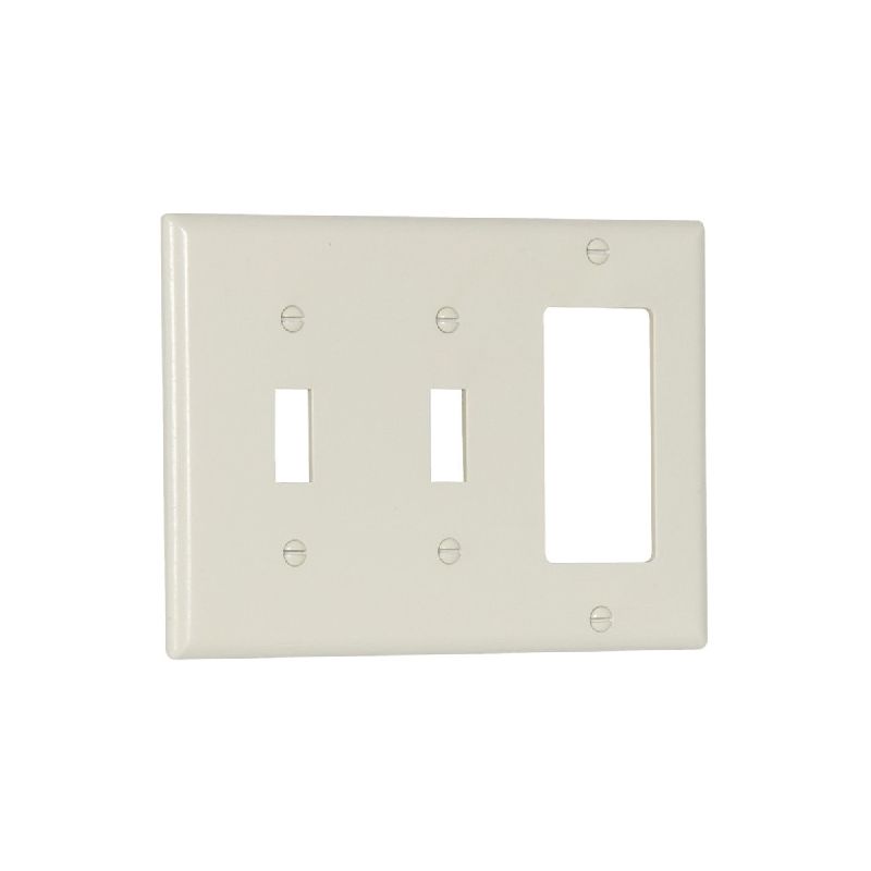Eaton Wiring Devices 2173LA Combination Wallplate, 4-1/2 in L, 2-3/4 in W, Standard, 3 -Gang, Thermoset Standard, Light Almond