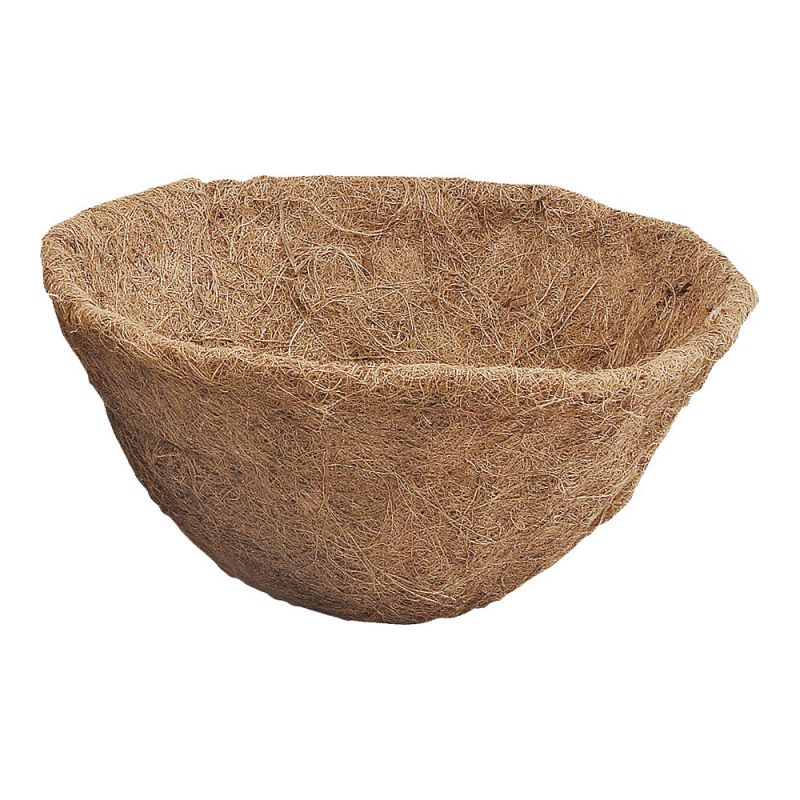 Landscapers Select T51483-3L Planter Liner, 14 in Dia, 7.5 H, Round, Natural Coconut, Brown Brown