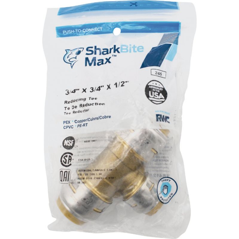 SharkBite Brass Reducing Push-to-Connect Tee