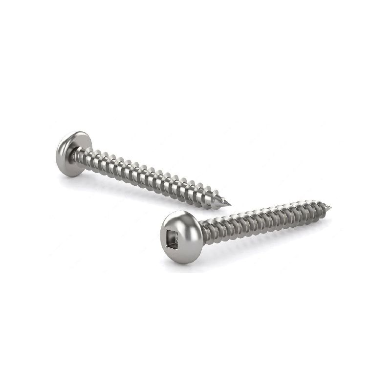 Reliable PKAS102VP Screw, #10-12 Thread, Pan Head, Square Drive, Type A Point, Stainless Steel, 100 BX
