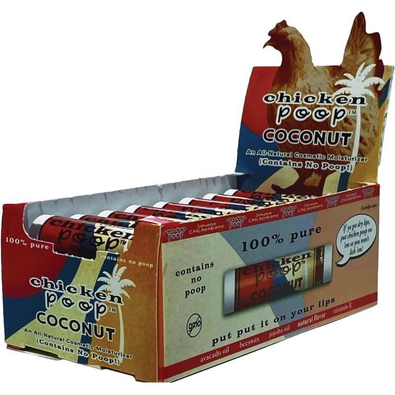 Chicken Poop Coconut Lip Balm Display (Pack of 24)