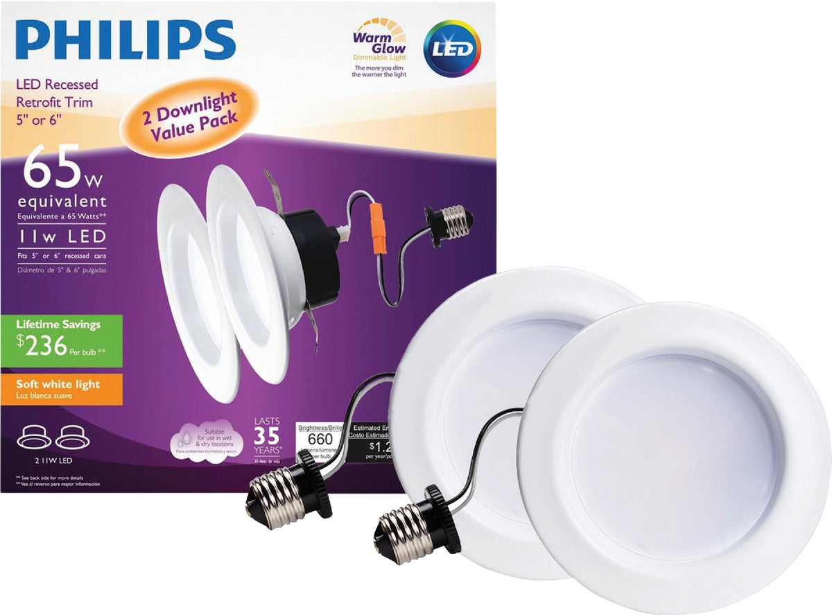 Philips LED Recessed Retrofit Trim 2 Dowonlight Value Pack 