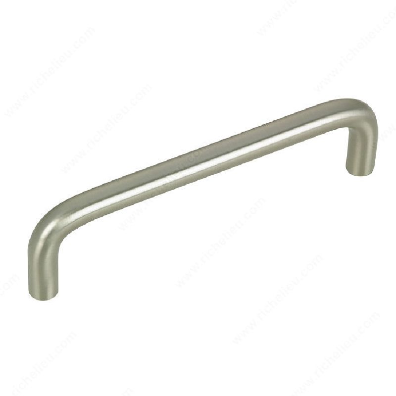 Richelieu BP33205195 Cabinet Pull, 4-3/32 in L Handle, 1-3/16 in Projection, Steel, Brushed Nickel Functional